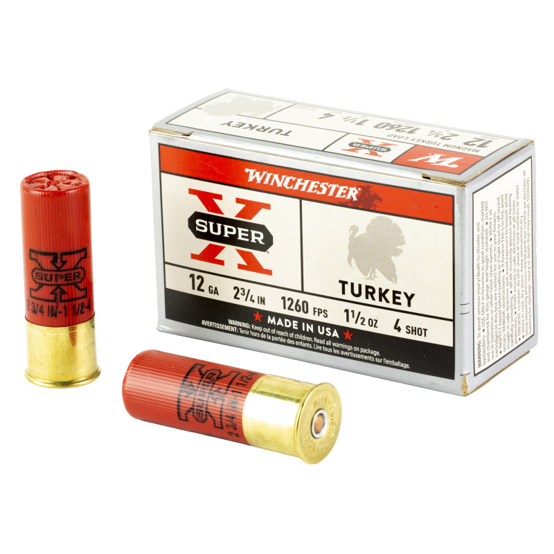 Super-X Turkey 12 Gauge 2.75 Inch 1260 FPS 1.5 Ounce 4 Shot Copperplated