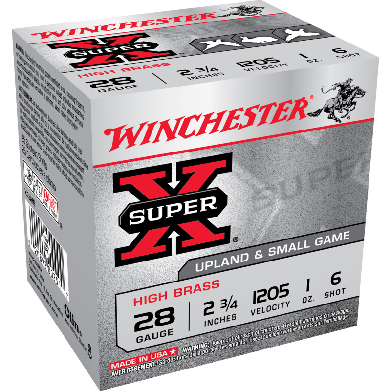 Super-X High Brass 28 Gauge 2.75 Inch 1205 FPS 1 Ounce 6 Shot