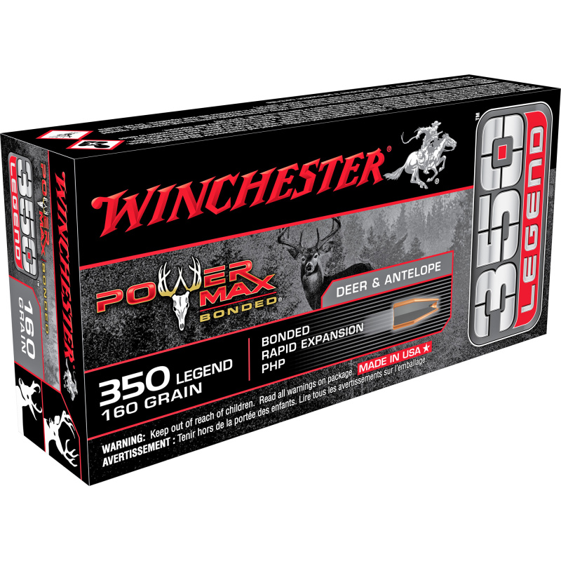 Power Max Bonded, 350 Legend, 160 Grain, Bonded Hollow Point, 20 Rounds X3501BP