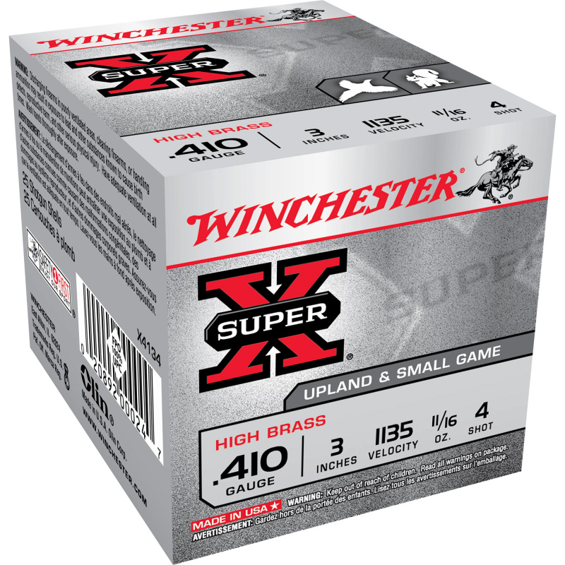 Super-X High Brass .410 Gauge 3 Inch 1135 FPS .6875 Ounce 4 Shot