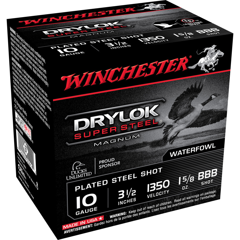 Drylok Super Steel Magnum Waterfowl Loads Plated10 Gauge 3.5 Inch 1350 FPS 1.625 Ounce BB Steel Shot