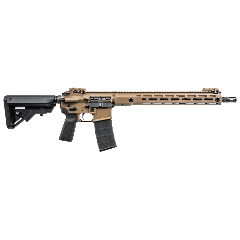 Raider, Semi-automatic, AR15, 556NATO, 16" Barrel, 1/2X28 Thread Pitch, Nitride Finish, Flat Dark Earth, Flip Up Sights, 30 Rounds, 1 Magazine RDR556-16-FDE