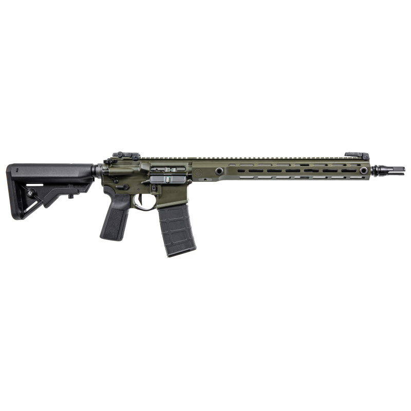 Raider, Special Duty Rifle, Semi-automatic, AR, 556NATO, 16" Cold Hammer Forged Barrel, Nitride Finish, Olive Drab Green, Flip Up Sights, 30 Rounds, 1 Magazine RDRX556-16-ODG