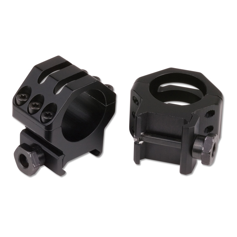6-Hole Tactical Picatinny Ring Extra-High Matte Black 1 Inch