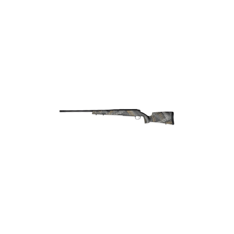 307 Alpine ST, Bolt-action Rifle, 300 Winchester Magnum, 22" Threaded Barrel, 1/2X28 Thread Pitch, Cerakote Finish, Graphite Black, Gray/Gold Brushed Sponge Pattern Carbon Fiber Stock, Exposed Carbon Fiber, 4 Rounds, Includes 2" Muzzle Brake, Right Hand
