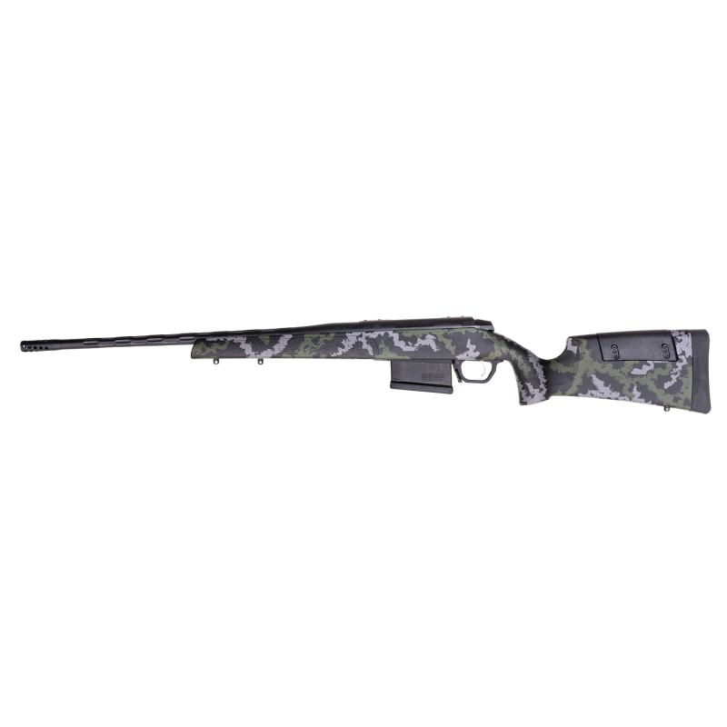 307 Range XP2, Bolt-action Rifle, 22 Creedmoor, 22" Threaded Barrel, 1/2X28 Thread Pitch, Cerakote Finish, Graphite Black, Green/Gray Sponge Pattern Polymer Stock, 5 Rounds, Includes 2" Muzzle Brake, Right Hand 3WRX222CMR4B