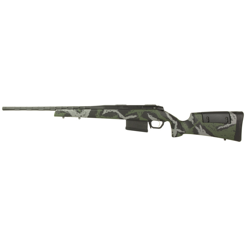 307 Range XP2, Bolt Action Rifle, 7MM Backcountry, 20" Threaded Barrel, Cerakote Finish, Black, Hand Painted Sponge Pattern Green/Grey/Black Stock, Muzzle Brake, 5 Rounds, 1 Magazine 3WRX27MMBR2B