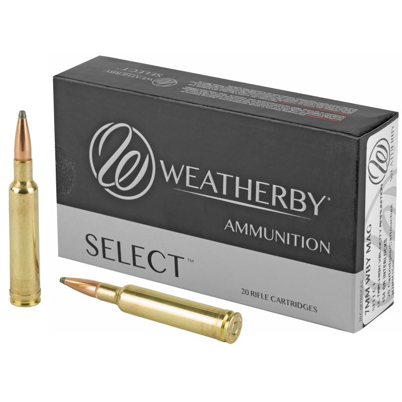 Weatherby Select, 7MM Weatherby Magnum, 154 Grain, Hornady InterLock, 20 Round Box H7MM154IL
