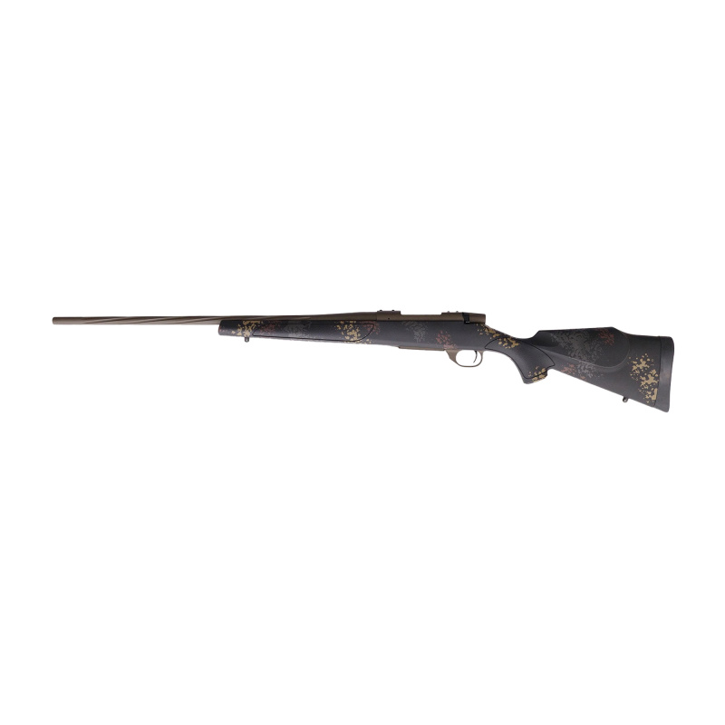 Vanguard Talus, Bolt Action Rifle, 223 Remington, 24" Spiral Fluted #2 Contour Barrel, Threaded 1/2-28, 1:9" Twist, Cerakote Finish, Patriot Brown, Graphite Black Bolt and Knob, Weatherby Monte Carlo Stock, Rust Brown/Smoke/Stone Sponge Paint, Two Stage