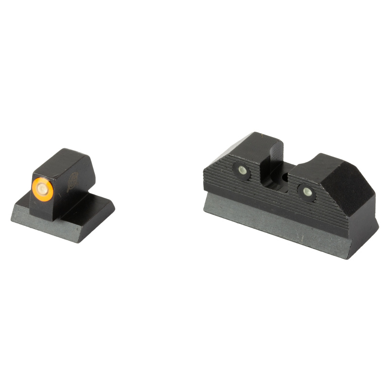 R3D, 2.0, Tritium Night Sight, For Desert Eagle (.44 Mag/.50AE), Standard Height, Orange Front Outline, Green Tritium Front/Rear MR-R201S-6N