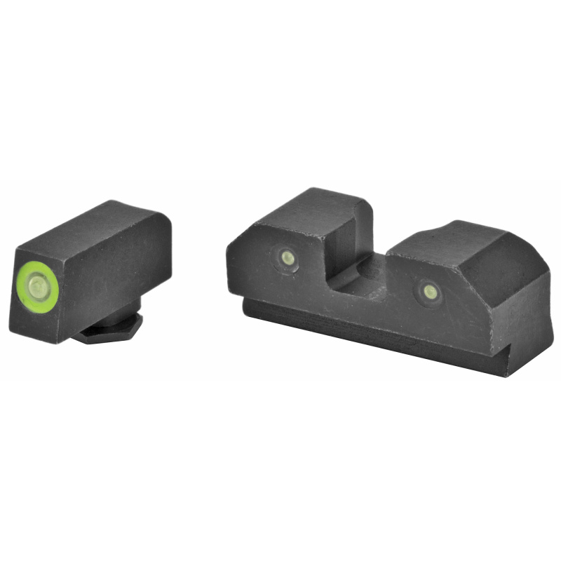 RAM Night Sights, Green Front Dot, Fits Glock 17,19,22,23,24,26,27,31,32,33,34,35,36,38, Steel/Blued GL-R012P-6G