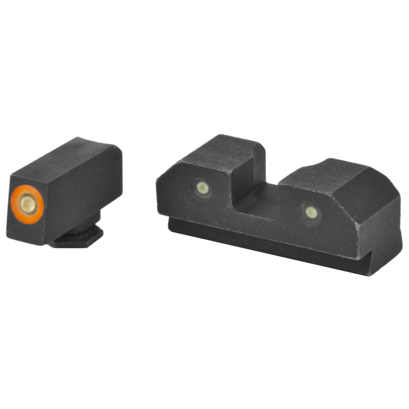 RAM Night Sights, Orange Front Dot,  Fits Glock 17,19,22,23,24,26,27,31,32,33,34,35,36,38, Steel/Blued GL-R012P-6N