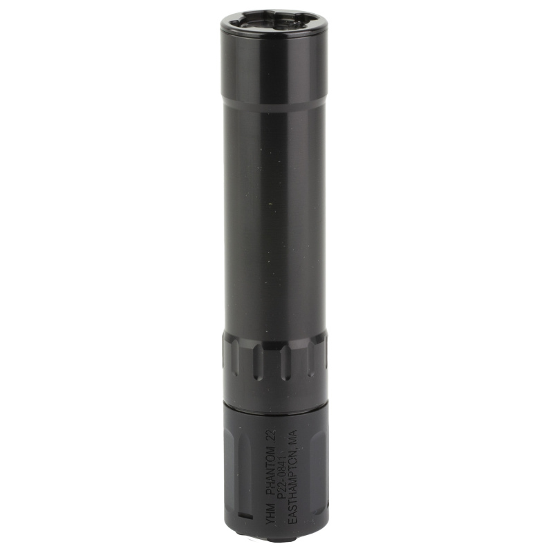 Phantom .22 Suppressor | 22LR, 17HMR, 22MAG, 5.7x28, Rimfire Suppressor, 4 oz, 5.5" Long, 1.1" Diameter, Black, Aluminum and Stainless Steel YHM-4380