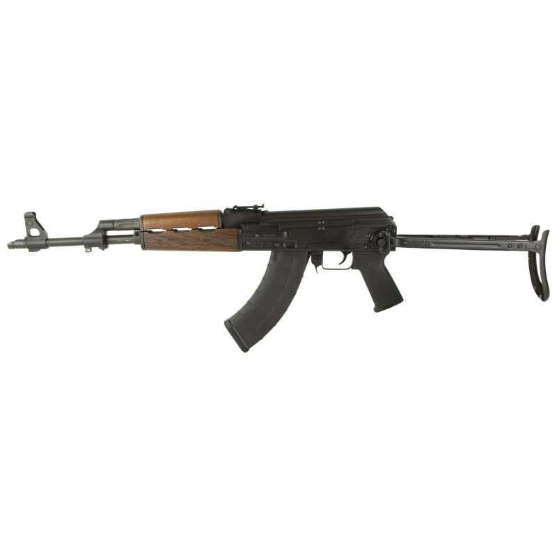 M77, Semi-automatic, AK, 7.62X39, 16.5" Chrome lined Barrel, Matte Finish, Black, Walnut Battle Worn Stock Handguard, Magpul Grip, Under Folder Stock, 30 Rounds, 1 Magazine ZR7762UF