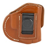 4 Way Holster, Leather Belt Holster, Right Hand, Classic Brown, Fits Glock 26 27 33 & Springfield XDS/XDE/XD9/XD40, Size 4 4WH-4-CBR-R