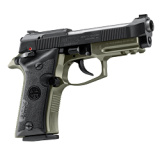 80X Cheetah, Semi-automatic Pistol, Double/Single Action, Metal Frame, Compact, 380 ACP, 3.9" Silver Barrel, Black Slide, Olive Drab Green Frame, Optics Ready, Ambidextrous Safety, Interchangeable Front Sight, 13 Rounds, 2 Magazines SPEC0713A
