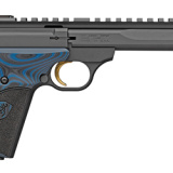 Buck Mark Black Label, Semi-automatic, 22 LR, 5.5 Barrel", Blued Finish, Aluminum Frame, Black Color, Blue/Black G10 Grips, Thumb Safety, Blade Front/Adjustable Rear Sights, 10Rd, 2 Magazines 051535490