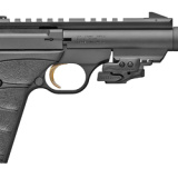 Buck Mark Black Label, Semi-automatic, 22 LR, 4.4" Barrel, Threaded, Compensator, Aluminum Frame, Black Color, Matte Finish, UFX Grip, Thumb Safety, Blade Front/Adjustable Rear Sights, 10Rd, 2 Magazines, Includes Crimson Trace Laser 051552490