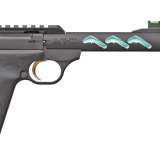 Buck Mark Plus Vision Mountain, Semi-automatic, 22 LR, 5.875" Skeletonized Barrel, Threaded, Compensator, Robin's Egg Blue Cerakote Inner Barrel, Black Anodized Outer Barrel, Black Anodized Aluminum Frame, UFX Grip, Thumb Safety, Adjustable Rear Sight &