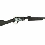 Gallery, Pump Action Rifle, 22 LR, 18" Round Barrel, Matte Finish, Black, Synthetic Stock, Adjustable Sights, Black, Laser Engraved Deer Receiver, 15 Rounds RP22181SY-EN09
