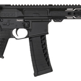 Banshee MK4, Semi-automatic, Pistol, 22 LR, 4.5" Barrel, Threaded 1/2x28, ZEROED Flashider, Cerakote Finish, Armor Black, ZEROED Polymer Grip, Picatinny End Cap, 4" Free Float M-LOK Handguard, Manual Safety, 25 Rounds, 1 Magazine 22A5BD2-AB