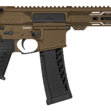Banshee MK4, Semi-automatic, Pistol, 22 LR, 4.5" Barrel, Threaded 1/2x28, ZEROED Flashider, Cerakote Finish, Midnight Bronze, ZEROED Polymer Grip, Picatinny End Cap, 4" Free Float M-LOK Handguard, Manual Safety, 25 Rounds, 1 Magazine 22A5BD2-MB