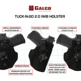 Tuck-N-Go 2.0 Strongside/Crossdraw, Inside Waistband Holster, Ambidextrous, Fits Colt 4.25" 1911, Kimber 4" 1911/4" 1911 w/Rail, Springfield 4" 1911, S&W SW1911SC 4.25", Sig Sauer 4.25" 1911 (Contoured Slide), Black Leather TUC266B