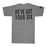 We Got Your Six Short Sleeve Shirt, Size XLarge, Gray AP95683