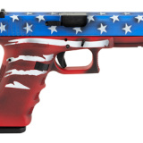 22, GEN 3, Semi-automatic, Safe Action, Full Size, 40 S&W, 4.49", Red, White, Blue, BattleWorn Flag, 15 Rounds, 2 Mags, Glock OEM Rail, Right Hand, Fixed Sights, Polymer, Matte PI2250204
