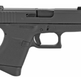 43, Striker Fired, Sub Compact, 9MM, 3.41" Barrel, Polymer Frame, Matte Finish, Glock Night Sights, 6Rd, 2 Magazines UI4350701