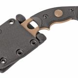 EX-F03 Sig Emperor Scorpion, Fixed Blade Knife, Flat Dark Earth PVD Finish, Hawkbill, 2.25", G10 Solid Black Scales Sig Medallion, Black Sheath 37320