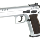 Stock II, Semi-automatic, DA/SA, Steel Frame Pistol, 9MM, 4.45" Barrel, Hard Chrome Finish, Silver, Walnut Grips, Ambidextrous Safety, Adjustable Sights, 17 Rounds TF-STOCK2-9