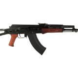 KR-103SFSAW-TRI, Semi-automatic Rifle, 7.62X39, 16.33" Barrel, Cheese Grater Upper Handguard, Matte Finish, Black, Red Wood Furniture, Side Folding Triangle Stock, 30 Rounds, 1 Magazine KR-103SFSRW-TRI