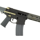 Honey Badger, Semi-automatic, SBR, 300 Blackout, 7" Threaded Barrel, Black Cerakote Finish, Collapsible Stock, 30Rd, Optic Not Included, Factory BLEM that was Cerakoted by Q to Cover Finish Imperfections HB-300BLK-7IN-SBR-BLK
