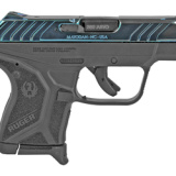TALO LCP II, Semi-automatic, Compact, 380 ACP, 2.75", Black Frame, Polished Colbalt Blue PVD with Scroll Engraving, Checkered Grip, 6Rd 03797
