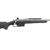Scout Rifle, Bolt Action, 450 BUSHMASTER, 16.1" Barrel with Ruger Precision Rifle Hybrid Muzzle Brake, Matte Stainless Steel Finish, Black Synthetic Stock, Adjustable Rear Sight & Protected Blade Front Sight, Right Hand, 4 Rounds 06838