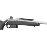 Scout Rifle, Bolt Action, 450 BUSHMASTER, 16.1" Barrel with Ruger Precision Rifle Hybrid Muzzle Brake, Matte Stainless Steel Finish, Black Synthetic Stock, Adjustable Rear Sight & Protected Blade Front Sight, Right Hand, 4 Rounds 06838