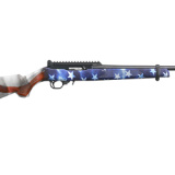 10/22, Carbine, Semi-automatic, 22 LR, 18.5" Threaded Barrel, Black Color, Satin Finish, Adjustable Ghost Ring Rear Sight, Protected Blade Front Sight, American Flag Synthetic Stock, 10Rd 31154