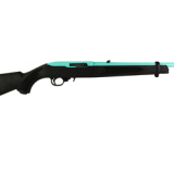 10/22 Carbine, Semi-Automatic Rifle, 22 LR, 18.5" Barrel, Robin's Egg Blue Cerakote Receiver and Barrel, Alloy Steel, Black Synthetic Stock, Adjustable Rear and Gold Bead Front Sight, 10 Round 01151