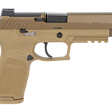 P320, M17 Full Size Semi-automatic Pistol, Striker Fired, 9MM, 4.7" Barrel, Polymer Frame, Modular Polymer Grip, Coyote Finish, 10Rd, 2 Steel Mags, Siglite Night Sights w/NS Plate, Rail 320F-9-M17-10