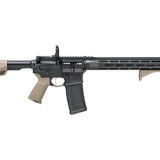 SAINT Victor, Semi-automatic, AR, 223 Remington/556NATO, 16" Barrel, 1:8 Twist, Mid-Length Gas System, Anodized Finish, Black, Flat Dark Earth Magpul Furniture, 15" M-LOK Free Float Handguard, Flip Up Front and Rear Springfield Sights, 10 Rounds, 1 Magaz