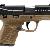 Stance MC9MS, Semi-automatic, Striker Fired, Polymer Frame Pistol, Micro Compact, 9MM, 3.2" Barrel, Nitride Finish, Black Slide, Flat Dark Earth Frame, 3 Dot Sights, Manual Safety, 8 Rounds, 2 Magazines, (1)-7 Rounds and (1)-8 Rounds 67004