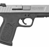 SD9VE, Semi-automatic, Striker Fired, 9MM, 4" Barrel, Polymer Frame, Duo Tone Finish, 16Rd, Crimson Trace Tac Light(CMR-209) Included, Weighs 22.5oz, White Dot Sights 13050