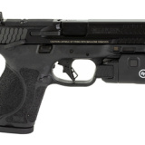 M&P 2.0, Striker Fired, Semi-automatic, Polymer Frame Pistol, Compact, 9MM, 4" Barrel, Armornite Finish, Black, Optic Height Sights, Optics Ready, Thumb Safety, Flat Face Trigger with Integrated Trigger Safety, 15 Rounds, 2 Magazines, Crimson Trace Rail