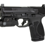 M&P 2.0, Striker Fired, Semi-automatic, Polymer Frame Pistol, Compact, 9MM, 4" Barrel, Armornite Finish, Black, Optic Height Sights, Optics Ready, Thumb Safety, Flat Face Trigger with Integrated Trigger Safety, 15 Rounds, 2 Magazines, Crimson Trace Rail
