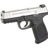 SD9VE, Striker Fired, Semi-Automatic, Polymer Frame Pistol, Full Size, 9MM, 4" Barrel, Silver Slide, Black Frame, Fixed Sights, 16 Rounds, 2 Magazines Magazines, Comes With Lockdown Gun Concealment Magnet 13662