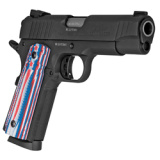 1911 Comander, Semi-automatic, 45 ACP, 4.25" Barrel, Steel Frame, Stars and Stripes with Agressive Texture Grips, 8Rd, 1 Mag, Novak Drift Adjustable Sights Stars and Stripes