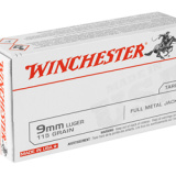 USA, 9MM, 115 Grain, Full Metal Jacket, 50 Round Box Q4172