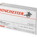 USA, 9MM, 115 Grain, Full Metal Jacket, 50 Round Box Q4172