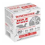 USA, 20 Gauge 2.75", #7.5, 7/8 oz., Shotshell, 25 Rounds per box USAL207